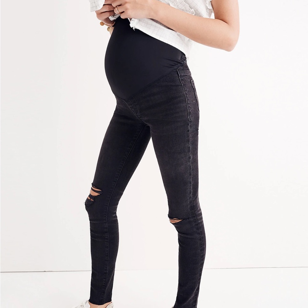 Madewell Over the Belly Skinny Jeans - Black, Size 27